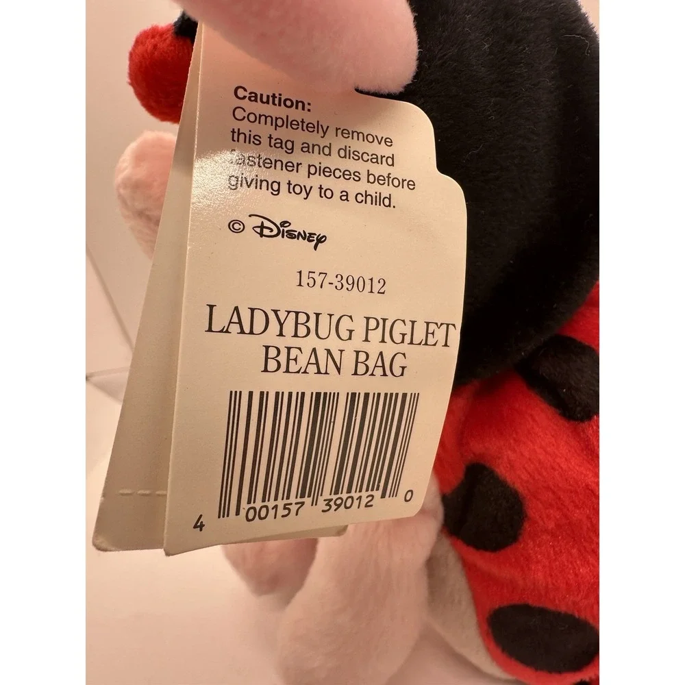 Walt Disney World‎ - 1999 Ladybug Piglet - Bean Bag - With Tag - Vintage - 12